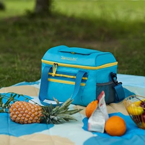 Měkká chladicí taška 30 plechovek Velká obědová taška Přenosná cestovní taška Nepropustná vodotěsná vložka Design Vhodné pro piknik na pláži (jednovrstvá modrá)