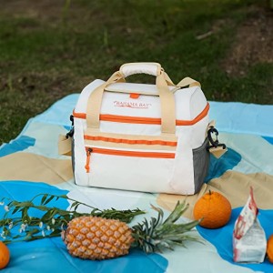Мека торба за ладилник со 30 лименки Голема торба за ручек Преносна патна торба отпорна на протекување, водоотпорна обвивка, погодна за пикник за кампување на плажа (сина еднослојна)