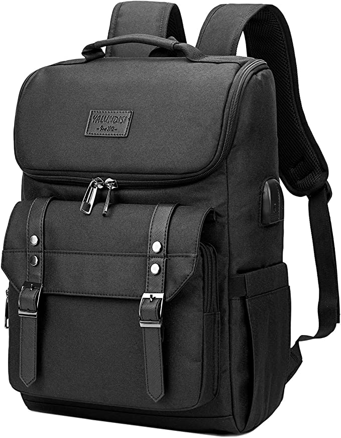 2023 New Vintage Backpack Travel Laptop Backpack with USB Charging Port for Women & Men School Students Backpack Adatta à 15.6 Inch Laptop Red