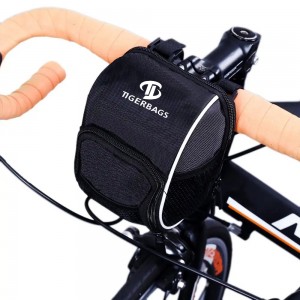 Bolsa de manillar de bicicleta personalizable Cesta delantera negra con cubierta de lluvia