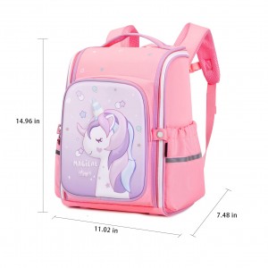 Mochila linda con unicornio de escuela primaria, bolso con correa para el hombro suave
