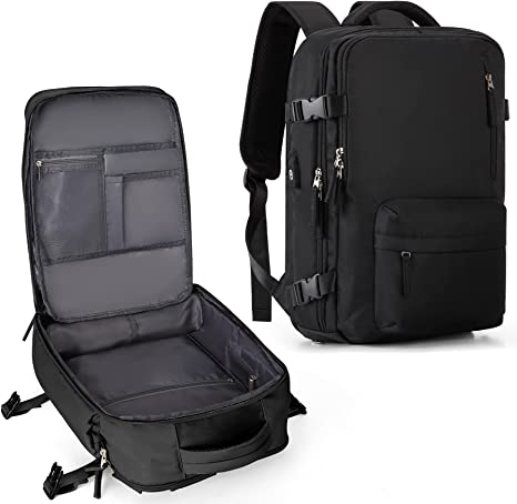 Большой дорожный рюкзак для женщин, рюкзак для ручной клади, походный рюкзак Водонепроницаемый спортивный рюкзак на открытом воздухе Повседневный рюкзак Школьная сумка Подходит для 14-дюймового ноутбука с USB-портом для зарядки Отсек для обуви