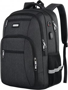 Putni ruksak za laptop, 17 inča ekstra velika školska torba za fakultet, tanak ruksak za laptop koji odobravaju poslovni avion s USB priključkom za punjenje, kompjuterska torba za žene i muškarce odgovara notebooku