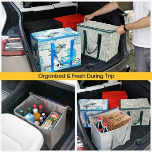 断熱再利用可能な食料品バッグ、食料品用の折りたたみ式クーラーバッグ、高耐久大型断熱バッグ