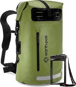 Nouveau sac à dos étanche : 35L / 55L / 85L Fermeture à enroulement robuste avec poche avant zippée facile d'accès et panneau arrière rembourré rembourré pour plus de confort avec étui de téléphone étanche