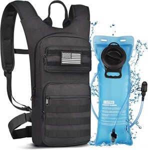 Hydratio Backpack cum 3L TPU Aqua Vesicae, Tactical Molle Aqua Backpack pro Viris Mulieribus, Hydration Pack pro Hiking, Biking, Cursor et Scandere