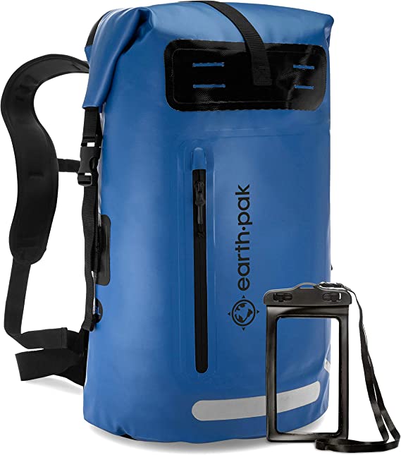 Nouveau sac à dos étanche : 35L / 55L / 85L Fermeture à enroulement robuste avec poche avant zippée facile d'accès et panneau arrière rembourré rembourré pour plus de confort avec étui de téléphone étanche