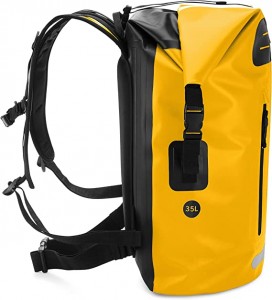 Nowy wodoodporny plecak: 35L / 55L / 85L Heavy Duty Roll-Top z łatwo dostępną przednią kieszenią zapinaną na zamek i wyściełanym panelem tylnym dla wygody dzięki wodoodpornemu etui na telefon