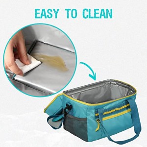 Soft Cooler Bag 30 Blikjes Large Lunch Bag Draagbare Reistas Leakproof Waterproof Liner Design Geskikt foar Beach Camping Picnic (Single Layer Blau)