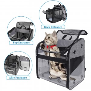 Correas de mochila para gatos extensibles, correas de mochila para mascotas de malla transpirable