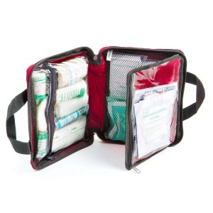 Premium First Aid Kit [90 delar] Essential First Aid Kit för camping, vandring, kontor med medicinsk utrustning och handtag – First Aid Kit för hem, bil, resor, överlevnad