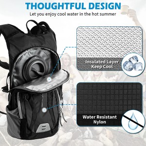 Hydratačný batoh, turistický hydratovaný batoh s 2,5 l vodným mechúrom, organizér s viacerými vreckami, horolezectvo na dlhé dni, cestovanie a cesty