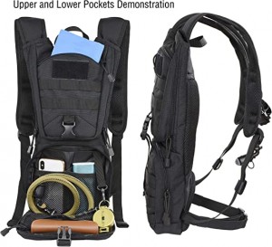 Тактикалык Molle Hydration Pack 3L TPU суу табарсык менен рюкзак, Велосипед, сейилдөө, чуркоо, альпинизм, мергенчилик, велосипед тебүү үчүн аскердик Daypack