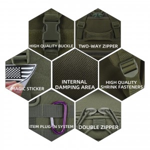 Wojskowy zielony plecak z tkaniny Oxford Plecak taktyczny praktyczny wodoodporny