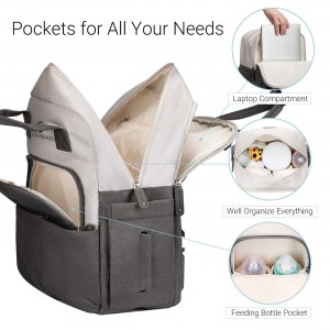 Ранец торбичка за пелени Бебешка торба со голем капацитет за породилна торба за патување ранец