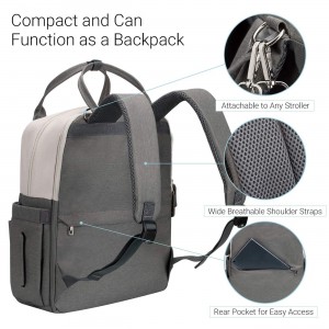 Wickeltaschen-Rucksack, Babytasche, großes Fassungsvermögen, Umstands-Wickeltasche, Reiserucksack
