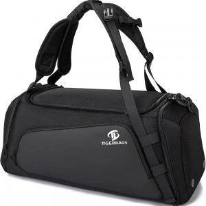 Napasibo nga Pocket Sports Luggage Backpack nga adunay Shoe Compartment Men's Gym Bag