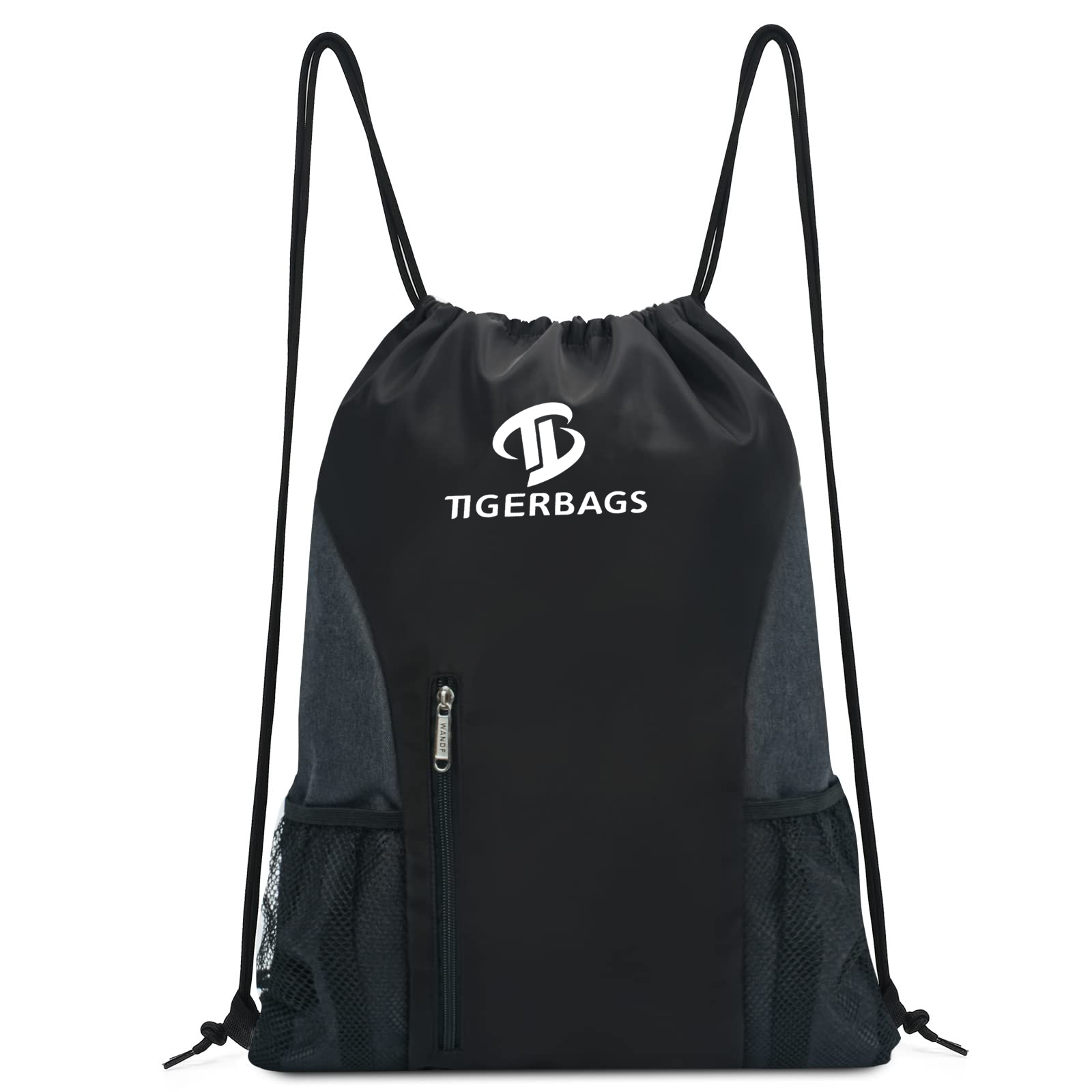 Drawstring backpack Sports gym backpack nga adunay mesh waterproof rope bag nga unisex