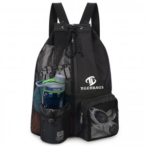 スイミングバッグメッシュプルロープバックパック防水耐久性のあるバッグ