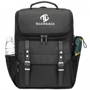 Црн ранец за патување за лаптоп со приспособување на ранец за USB порта за полнење