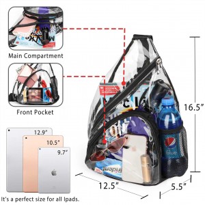 Permatomas PVC pečių krepšys pečių krepšys krūtinės krepšys reguliuojamas pečių diržas