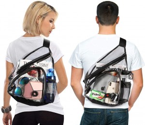 Transparent PVC shoulder bag shoulder bag chest bag adjustable shoulder strap