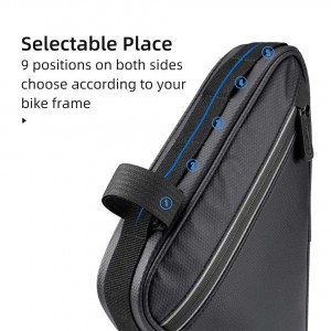 Bolsa para trípode de bicicleta personalizable Bolsa triangular para bicicleta con dos bolsillos laterales