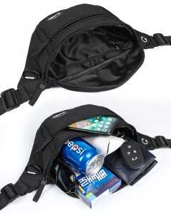 ユニセックスファニーパック、複数のポケットと調節可能なストラップが付いた大きなクロスボディバッグ