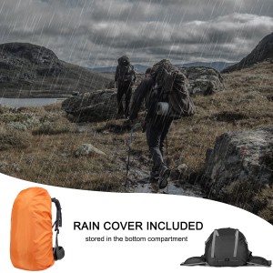 Vízálló túra hátizsák esővédővel, összecsukható könnyű