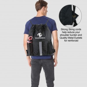 Bag-ong drawstring ug shoulder belt Fanny pack, unisex, durable