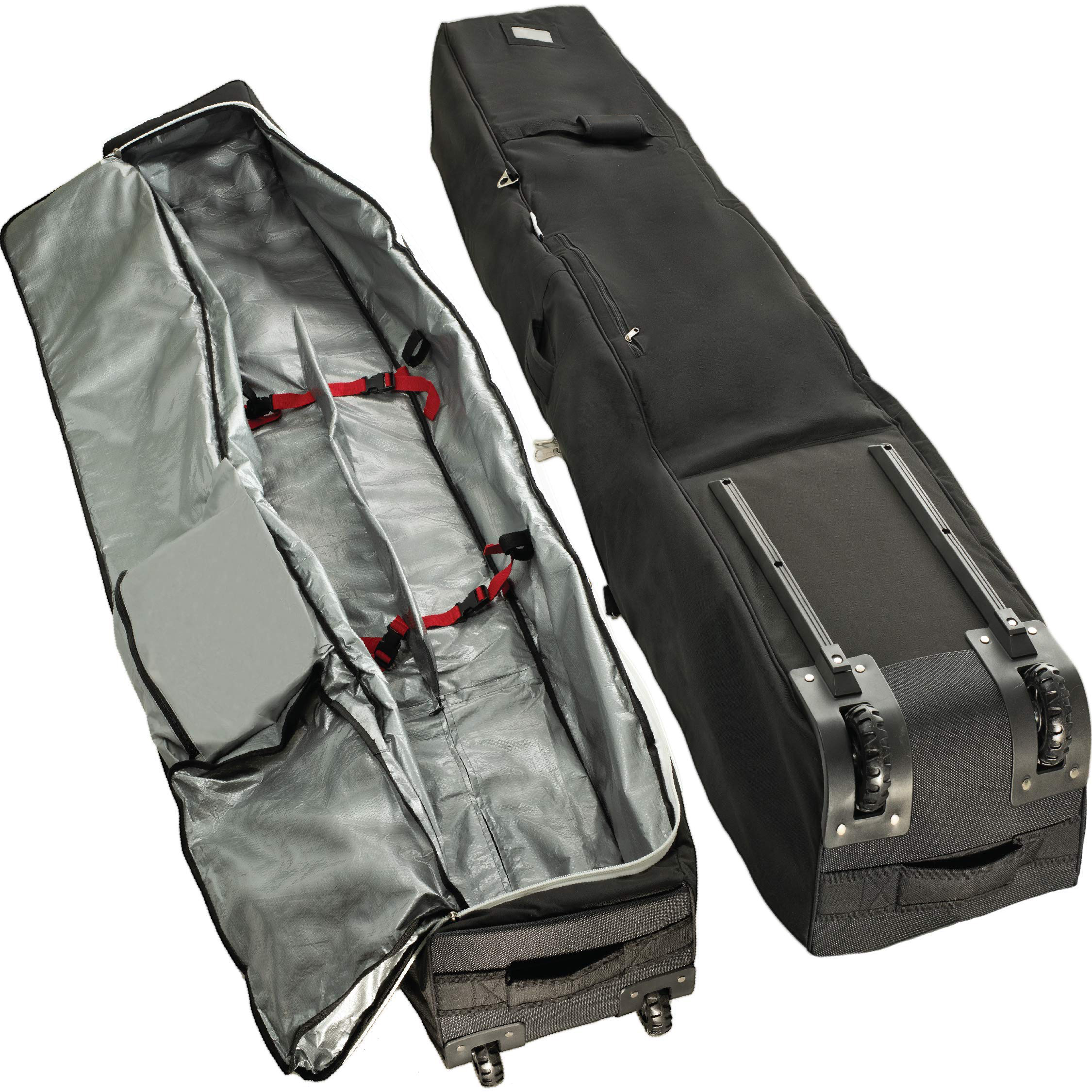 Geeignet für die Reise-Rollen-Skitasche mit Riemenscheibe und gepolsterter, weich gefütterter Skitasche, die individuell angepasst werden kann