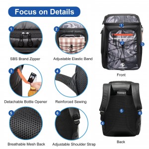 Cooler Backpack Insulation Leak Proof Cooler Bag អាចប្ដូរតាមបំណងបាន។
