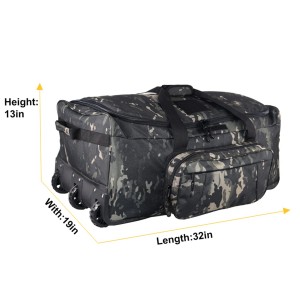 Duffle bag wheel rolling deployment may gulong maleta heavy duty rod bag