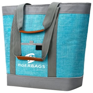 Premium Insulated Cooler Bag nrog Ua Npuas Ncauj Reusable