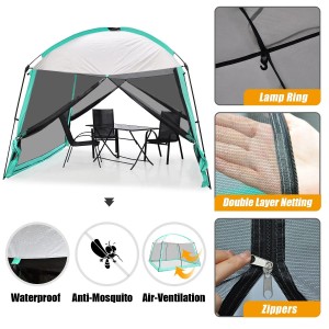 Isikrini se-Screen House Mesh Mesh Wall Camping Canopy Tent Shelter Gazebo Ifanele i-Terrace Outdoor Camping