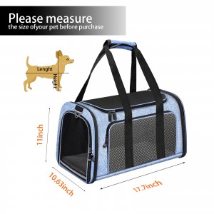 صندوق طيران الحيوانات الأليفة الناقل مربع للطي حقيبة السفر الحيوانات الأليفة لينة الوجه