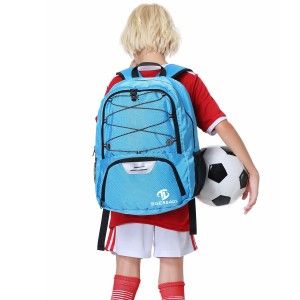 Żgħażagħ Soccer Backpack Sports Backpack b'kompartiment separat tal-ballun
