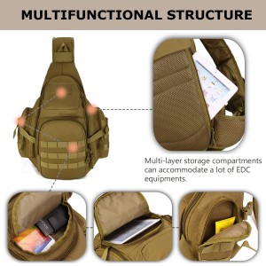 Tactical Sling Bag Multi-purpose Crossbody-veske er vanntett og slitesterk