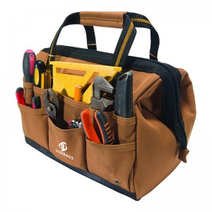 Kit de poliéster marrom com vários compartimentos para mochilas personalizáveis