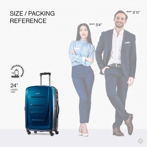 حقيبة سفر قابلة للتمديد من الجانب الصلب مع حقيبة سفر زرقاء متعددة الألوان