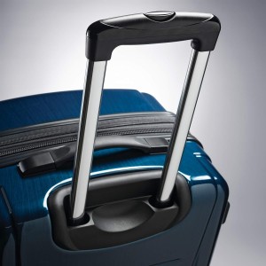 กระเป๋าเดินทางแบบขยายได้แบบแข็งพร้อมล้อเลื่อนสีน้ำเงินหลากสี