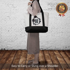Vyšívaná počáteční taška z bavlněného plátna Personalizovaná dárková taška