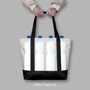 Bestickt initial Kotteng Canvas Tote Bag Personaliséiert Kaddosbeutel