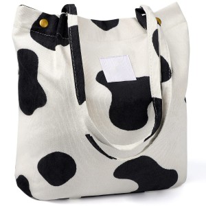 લેડીઝ ટોટ બેગ ગ્રોસરી સિંગલ શોલ્ડર બેગ કોર્ડરોય સ્ટ્રેપ આંતરિક બેગ મુસાફરી