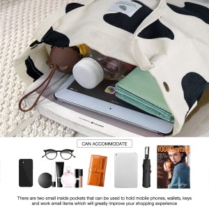 લેડીઝ ટોટ બેગ ગ્રોસરી સિંગલ શોલ્ડર બેગ કોર્ડરોય સ્ટ્રેપ આંતરિક બેગ મુસાફરી