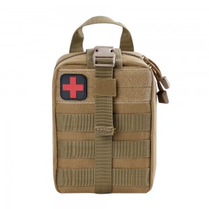 Thumba la Tactical First Aid Pouch, Molle EMT Pouches Rip-Away Military IFAK Medical Bag Outdoor Emergency Survival Kit Quick Release Design Ikuphatikizapo Red Cross Patch