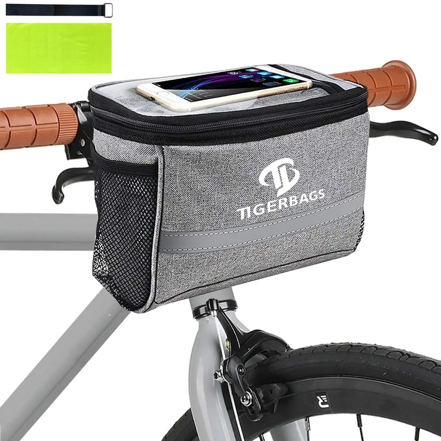 Prispôsobiteľná izolovaná taška na riadidlá bicykla udrží jedlo v teple/chlade, vodeodolná taška na bicykel