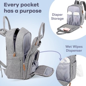 Sac à langer sac à dos sac à dos de voyage multifonctionnel pour femmes enceintes et bébés