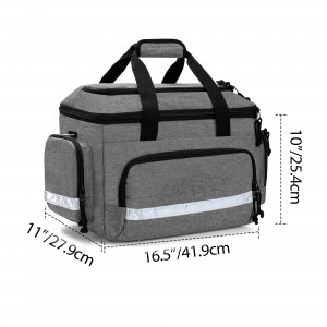 Das medizinische Kit mit großer Kapazität und grauem Band an der Seitentasche und der Vordertasche kann individuell angepasst werden