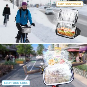 Kohandatav isoleeritud jalgratta juhtraua kott hoiab toidu soojana/jahedana veekindel jalgrattakott